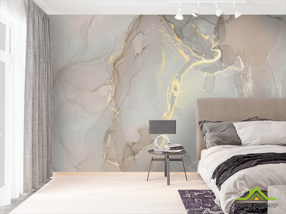 Фотошпалери Бежевий Fluid art