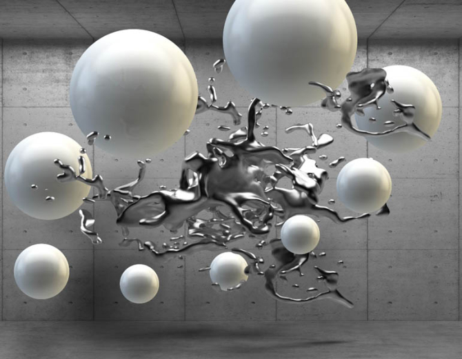 Фотошпалери 3д кулі сірі