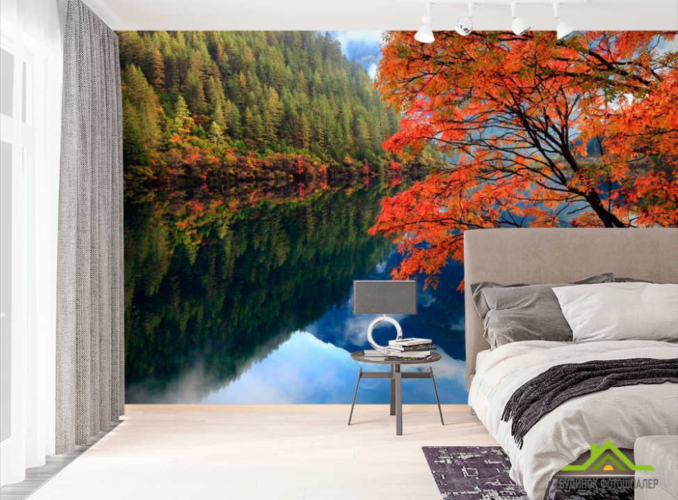выбрать Фотошпалери Відображення, ліс, вода Фотошпалери Природа на стіну