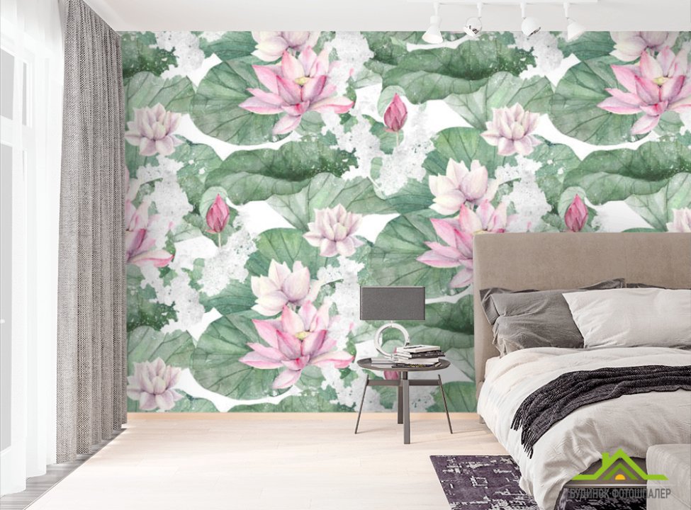 выбрать Фотошпалери Дизайнесркие лотоси Фотошпалери Квіти на стіну