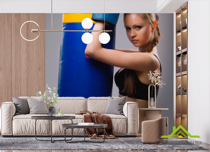 Фотообои Девушка с боксерской грушей