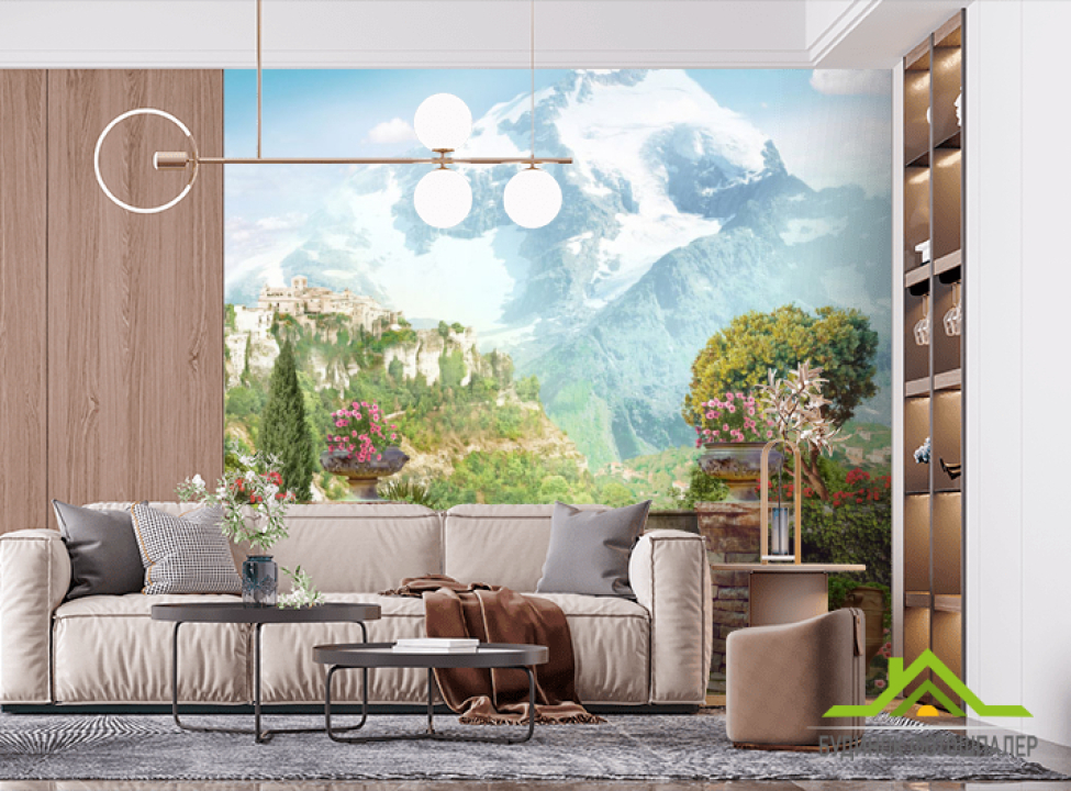 выбрать Фотошпалери Фреска балкон з видом на гори Фотошпалери Фрески на стіну
