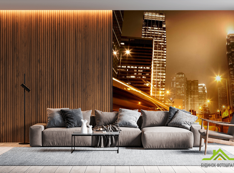 выбрать Фотообои Улица ночного города Фотообои Город на стену