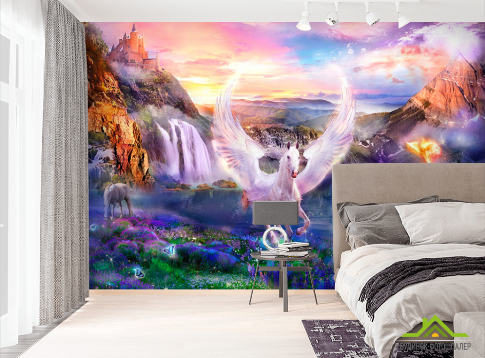 выбрать Фотошпалери Кінь біля озера Фотошпалери Фрески на стіну
