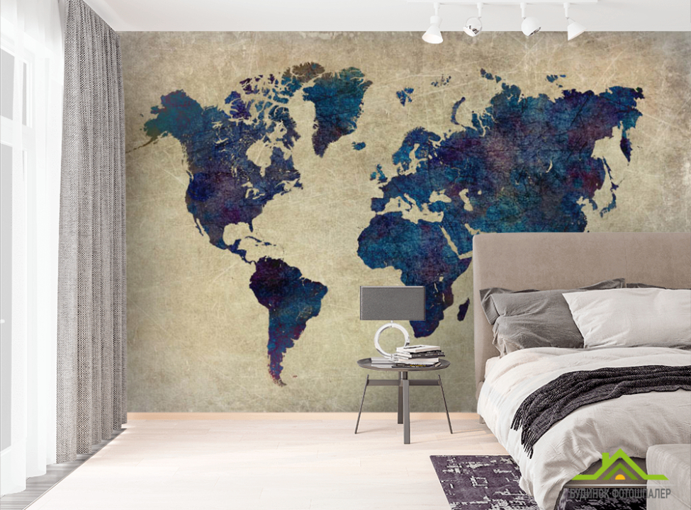 выбрать Фотошпалери Карта вінтажна Фотошпалери карта Світу на стіну