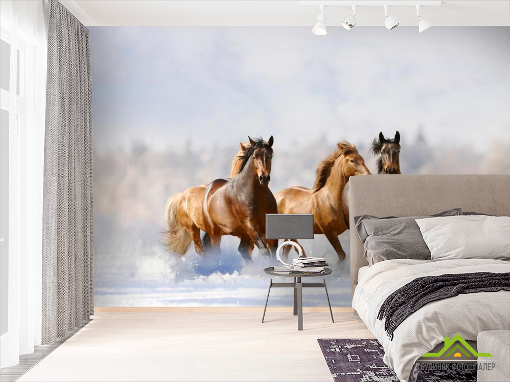 Фотошпалери Табун серед хвиль