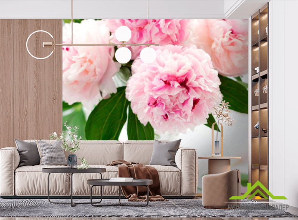 выбрать Фотообои Бледно-розовые пионы Фотообои Цветы на стену