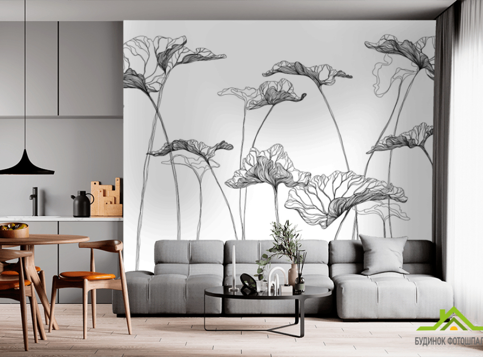 выбрать Фотообои цветы линии Фотообои простые линии на стену