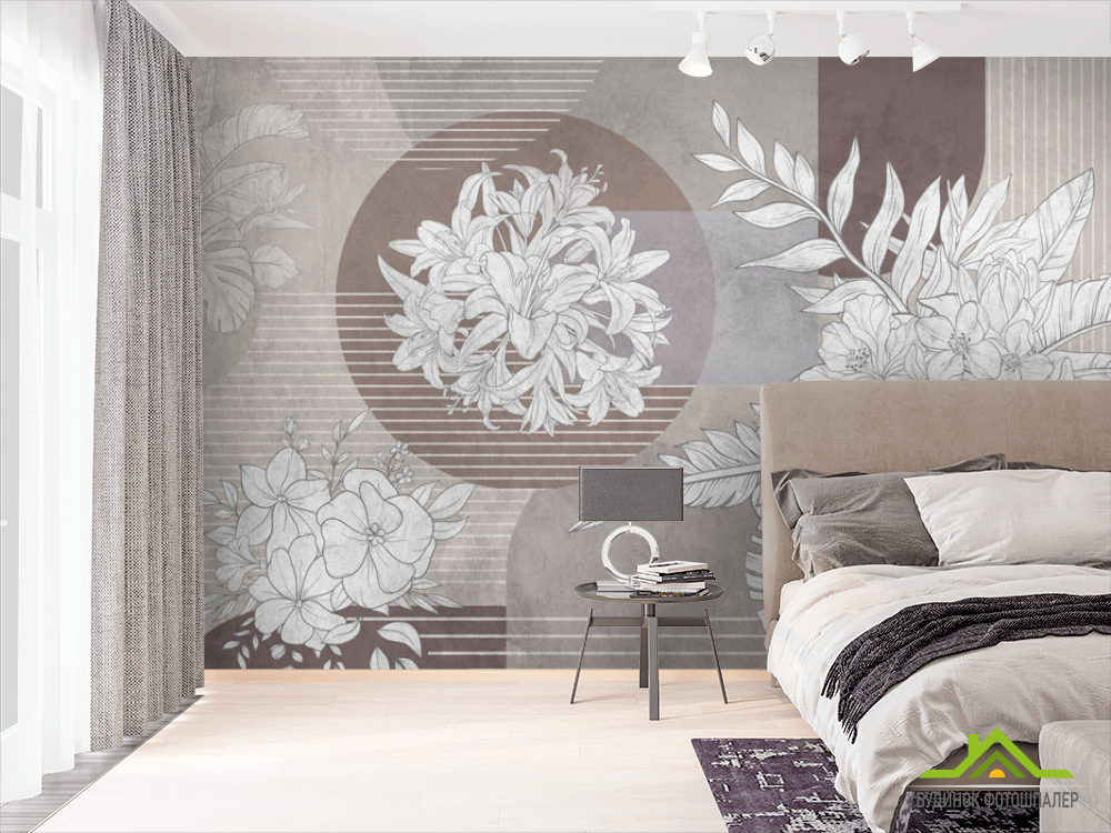 Фотошпалери квіти і Геометричні фігури