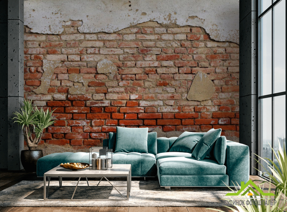 выбрать Фотообои Стена с ярко-красным кирпичем Обои под кирпич на стену