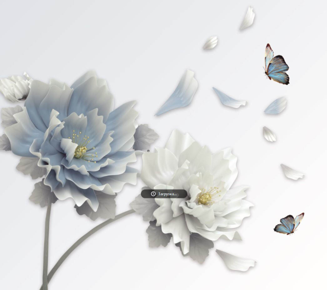 Фотошпалери Блакитні квіти 3д