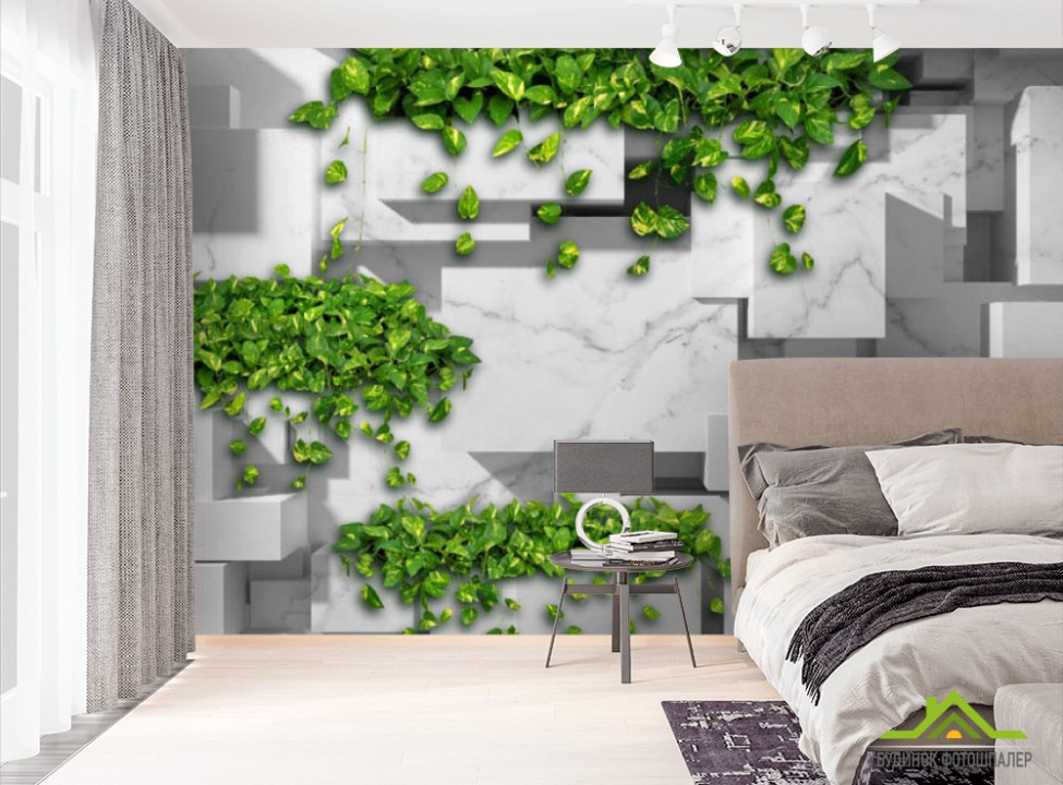выбрать Фотошпалери 3Д стіна з квітами Фотошпалери 3Д на стіну