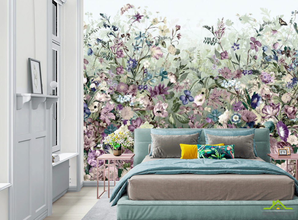 выбрать Фотошпалери Фіолетові квіти фотошпалери в спальню на стіну