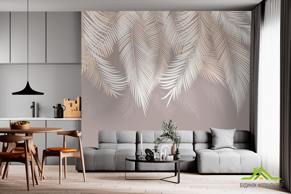 Фотошпалери світлі листя на стіну