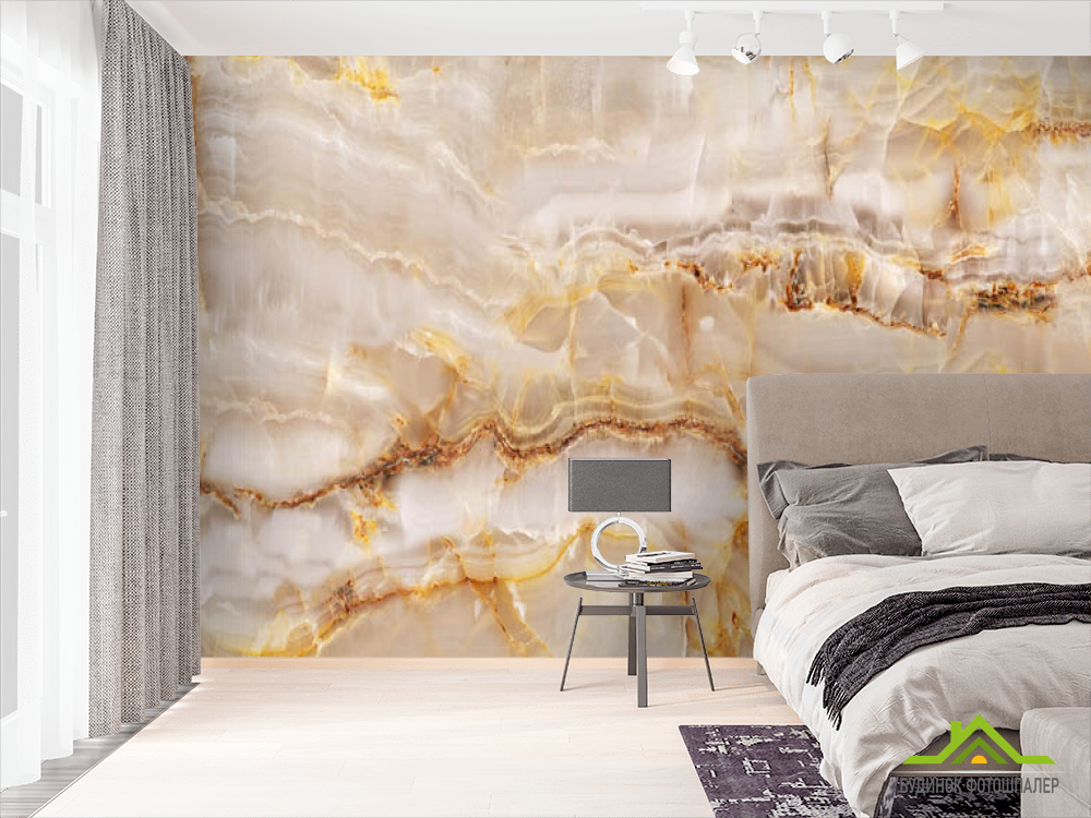 Фотошпалери жовтий мармур