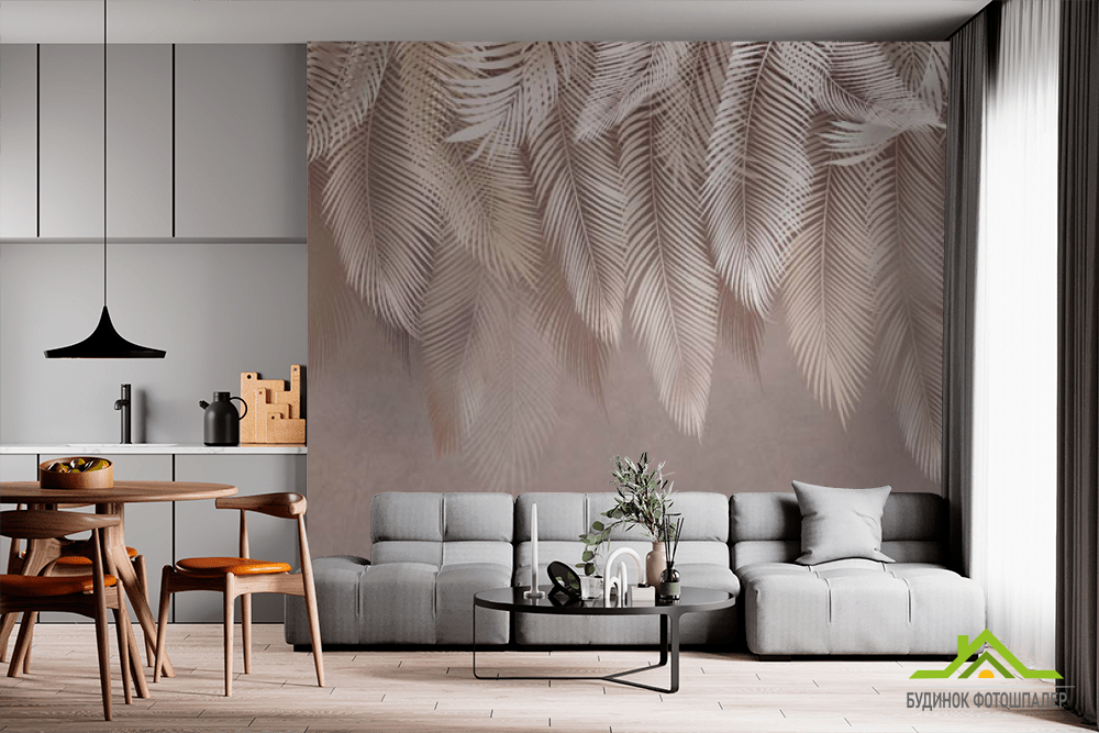 Фотообои Коричневые листья перья