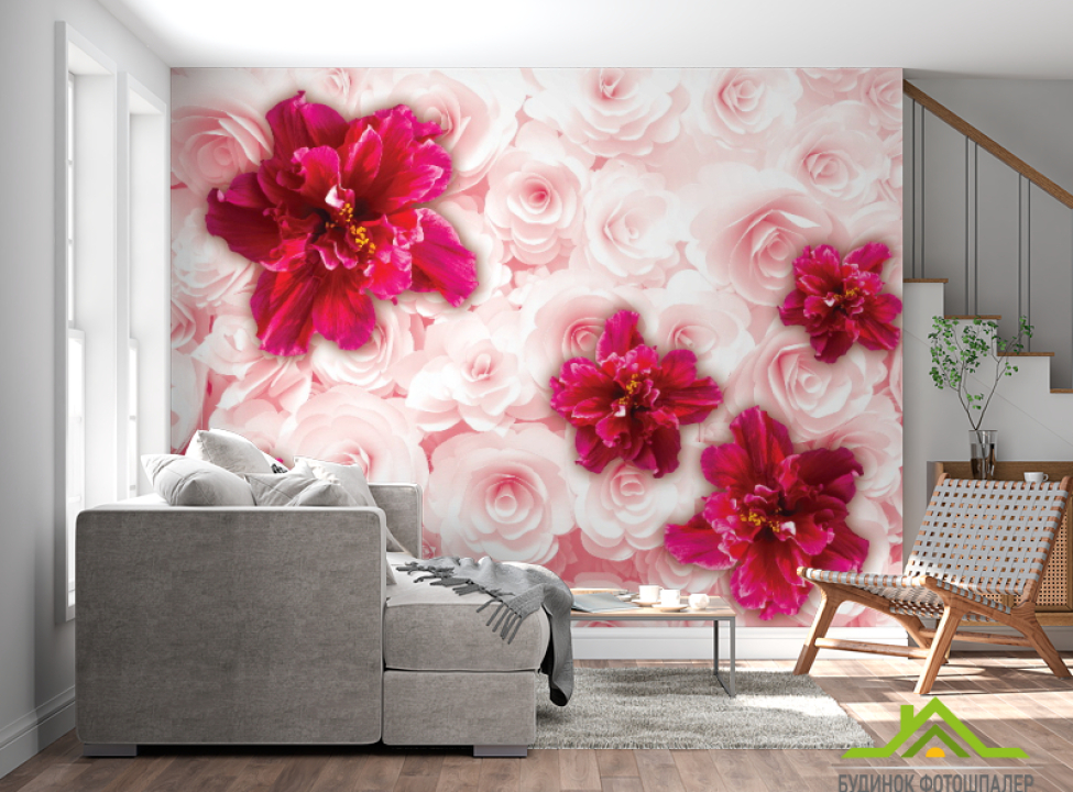 выбрать Фотошпалери 3D квіти Фотошпалери квіти 3d на стіну