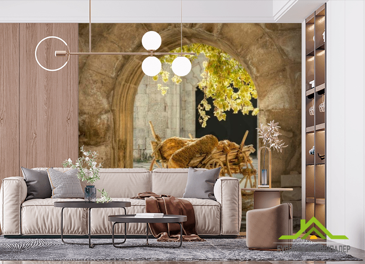 Фотообои Повозка с сеном