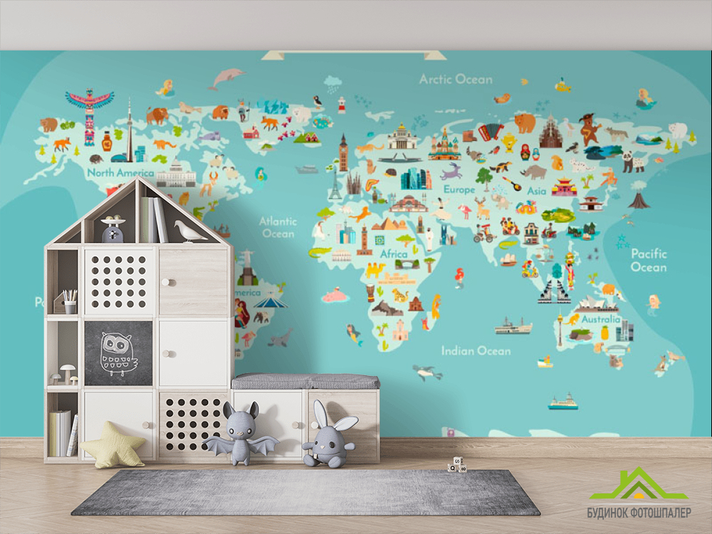 Фотообои Бирюзовая карта детская