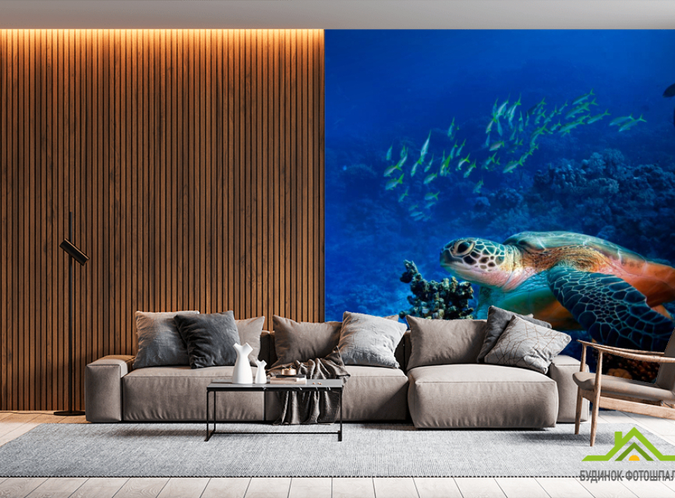 выбрать Фотошпалери Черепаха в глибині Фотошпалери Риби і море на стіну