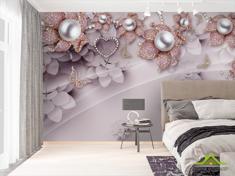 Фотошпалери Рожеві брошки