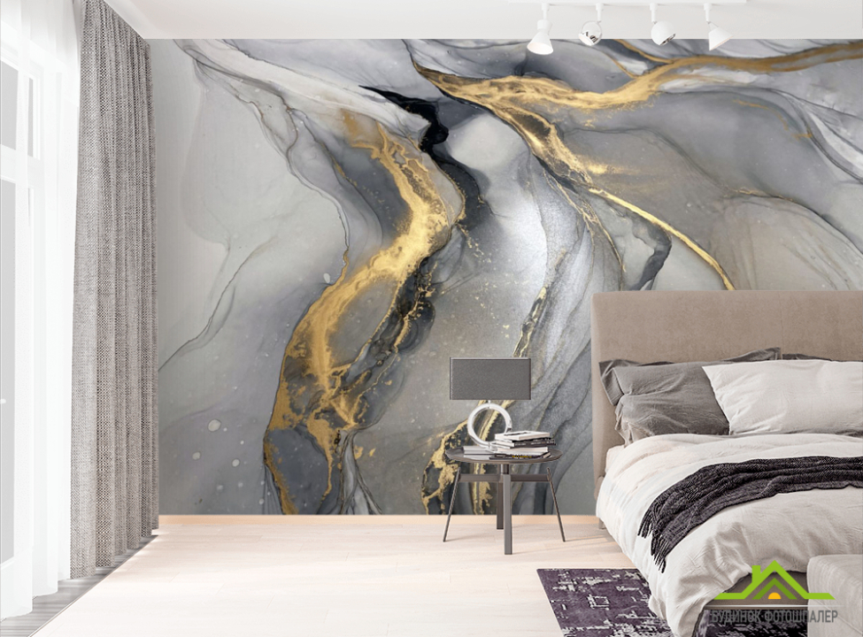 выбрать Фотошпалери флюїд з золотом Фотошпалери Fluid art на стіну