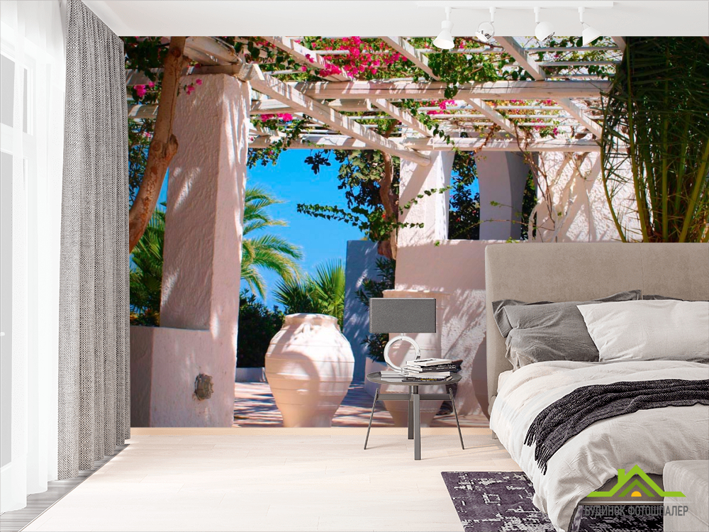 Фотообои Дворик в Санторини