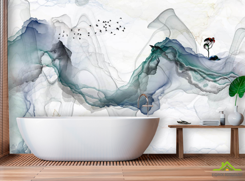 выбрать Фотообои Абстрактные волны Фотообои в ванную на стену