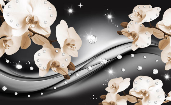 Фотошпалери 3D орхідеї