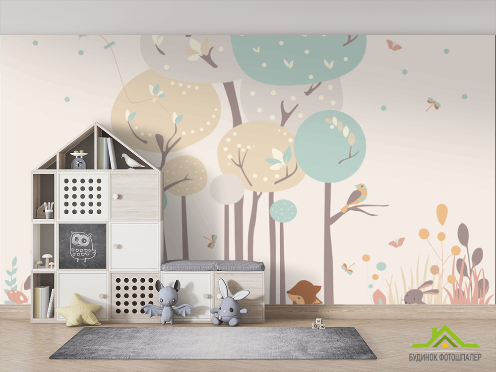 Фотообои Лисички и деревья