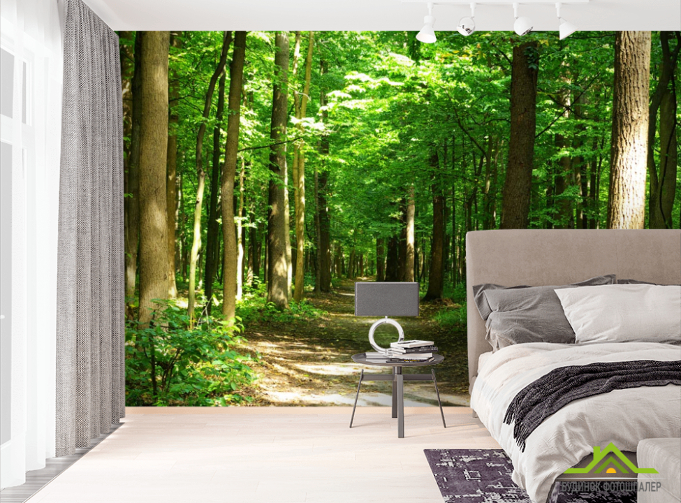 выбрать Фотообои зеленый лес Фотообои Расширяющие пространство на стену