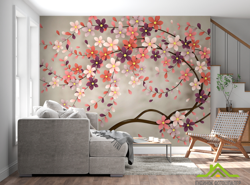 выбрать Фотошпалери Стереоскопічне дерево Фотошпалери 3Д барельєф на стіну