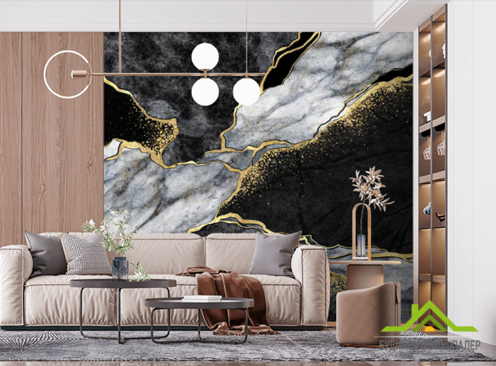 выбрать Фотошпалери чорний мармуровий fluid art Фотошпалери Fluid art на стіну
