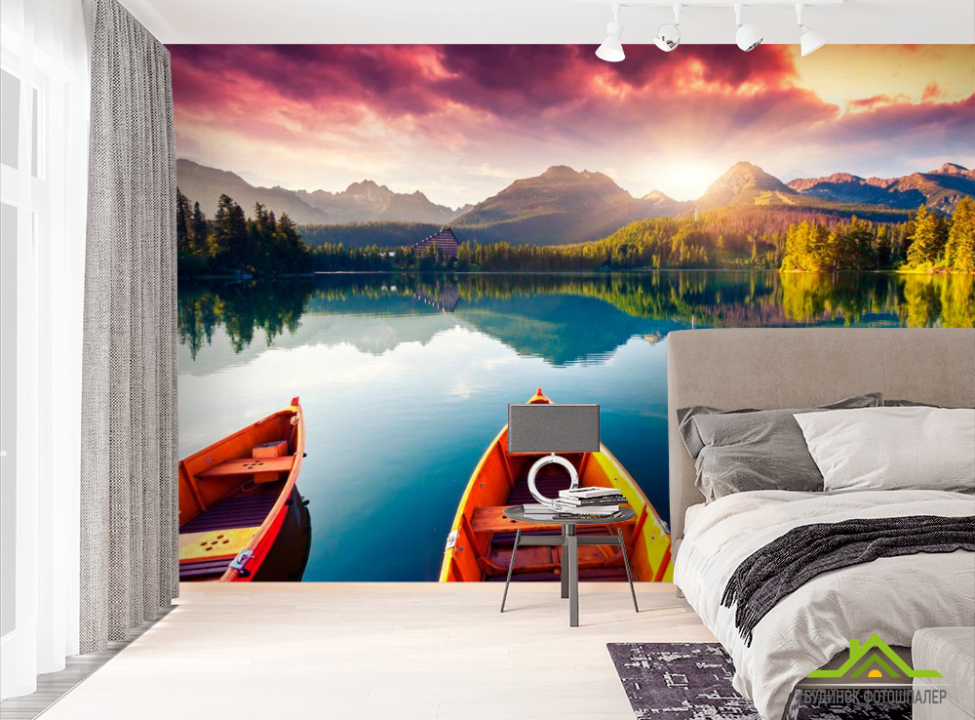 выбрать Фотообои Три лодки, вода Фотообои лес на стену