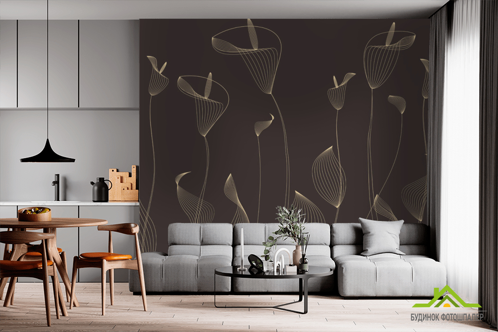 Фотообои цветы линии