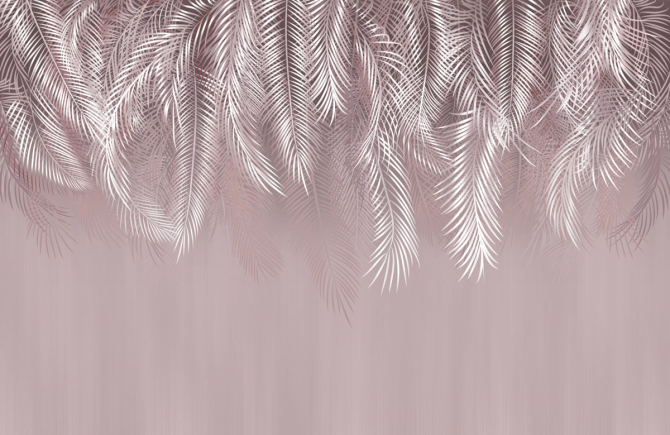 Фотообои розовые листья на стену