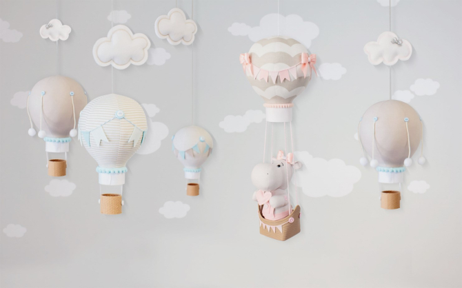 Фотообои воздушные шары с животными