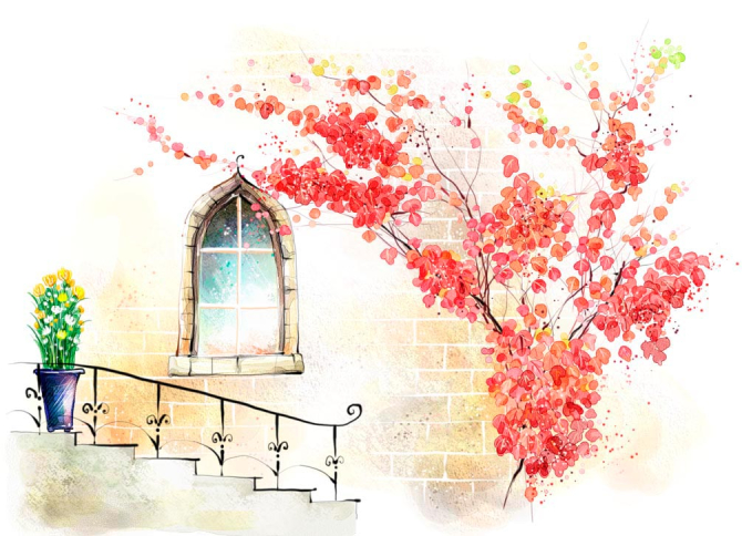 Фотообои Окно и лестница