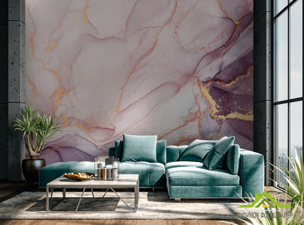 выбрать Фотошпалери Фіолетовий Fluid art з золотом Фотошпалери Fluid art на стіну