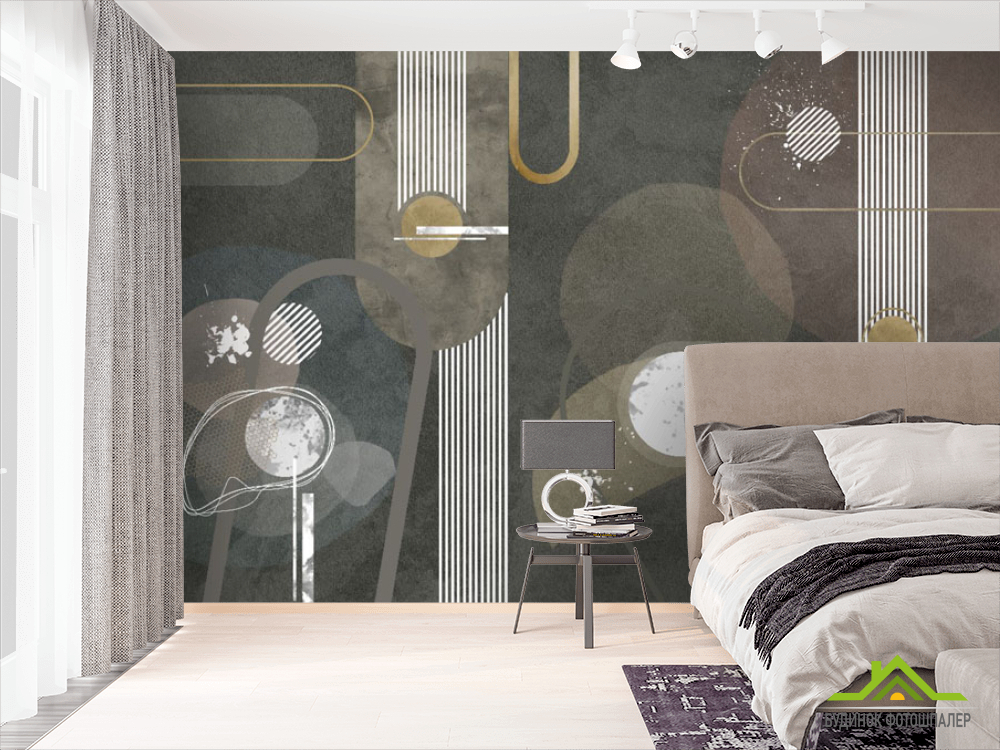 Фотошпалери коричнева геометрія арт деко