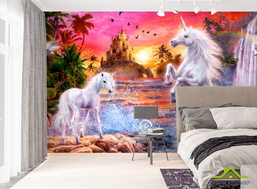 выбрать Фотообои Единороги на закате Фотообои Фрески на стену