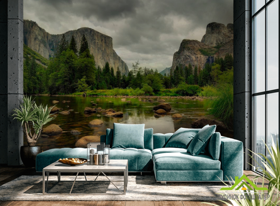 выбрать Фотообои Хмурый день горы Фотообои Горы на стену