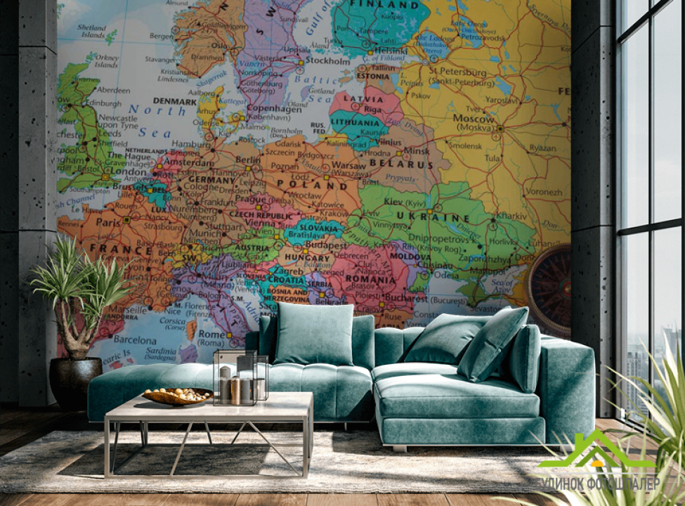 выбрать Фотообои Карта мира и космпас Фотообои карта Мира на стену