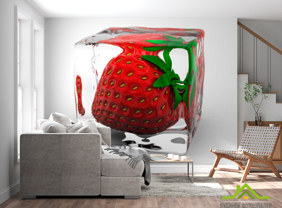 выбрать Фотообои Клубника во льду Фотообои Еда и напитки на стену