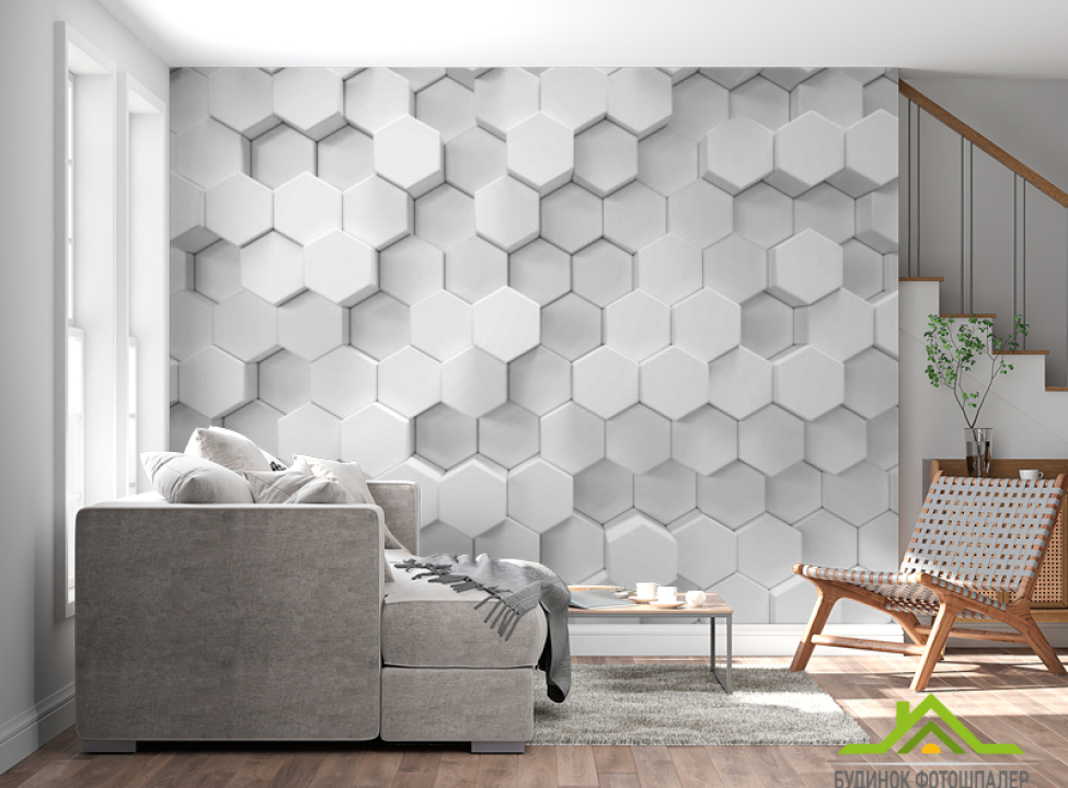 выбрать Фотошпалери Об'ємні шестикутники Фотошпалери різні на стіну