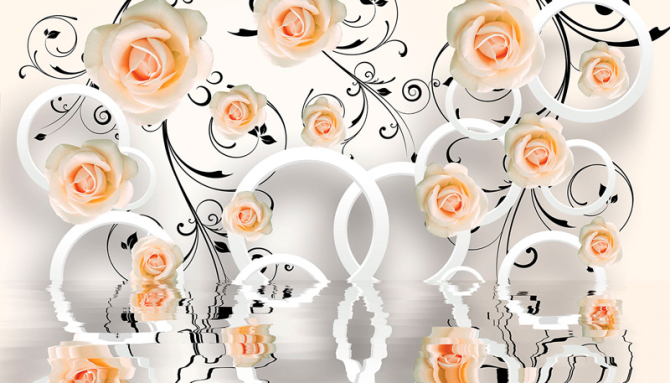 Фотошпалери 3д троянди