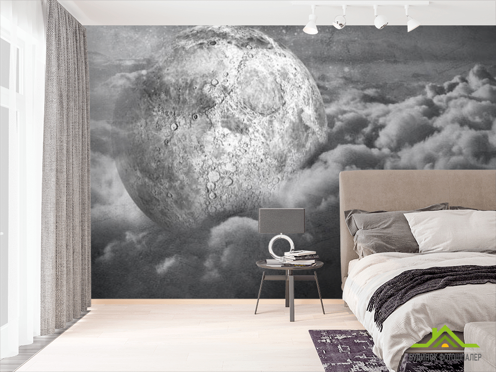 Фотошпалери сіра місяць