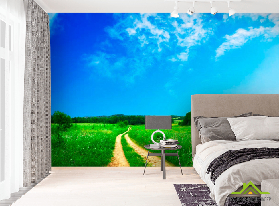выбрать Фотошпалери Дорога у полі Фотошпалери Природа на стіну