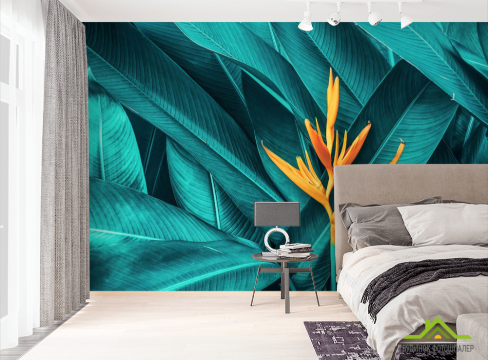 выбрать Фотошпалери яскрава Стреліція Фотошпалери тропічні листя на стіну