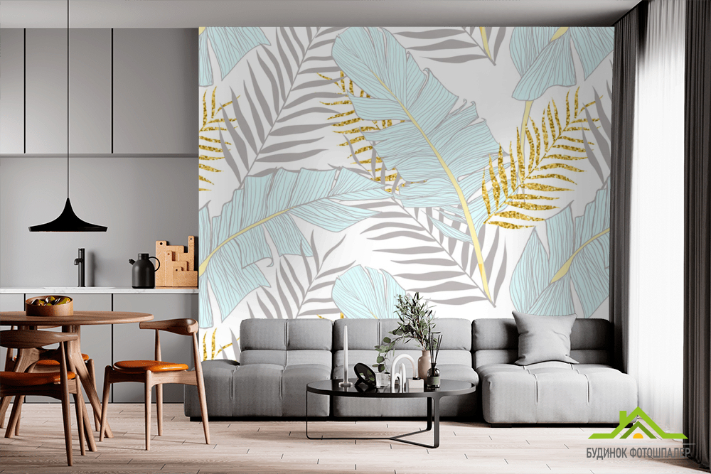 Фотообои перья с золотом